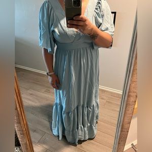Long light blue maxi dress